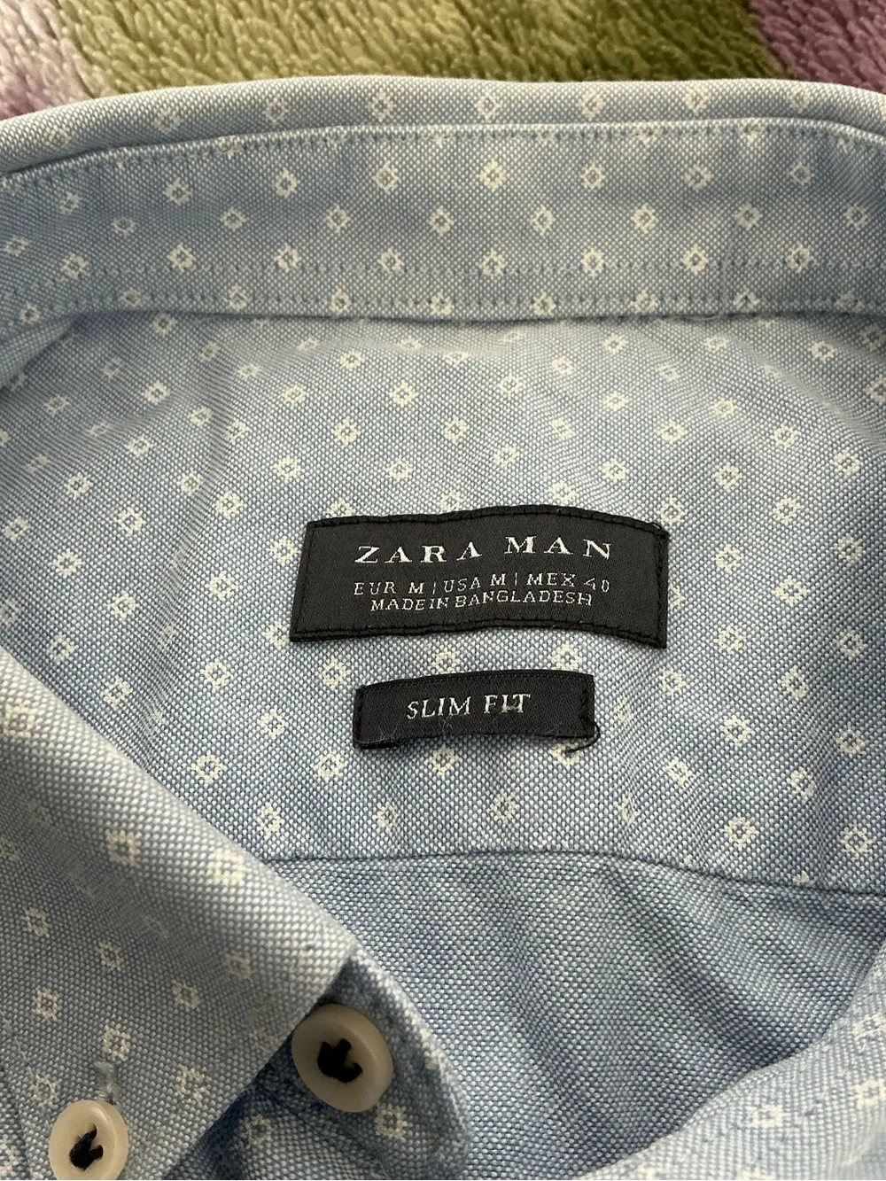 Zara Man Patch Elbow Button Down Shirt
